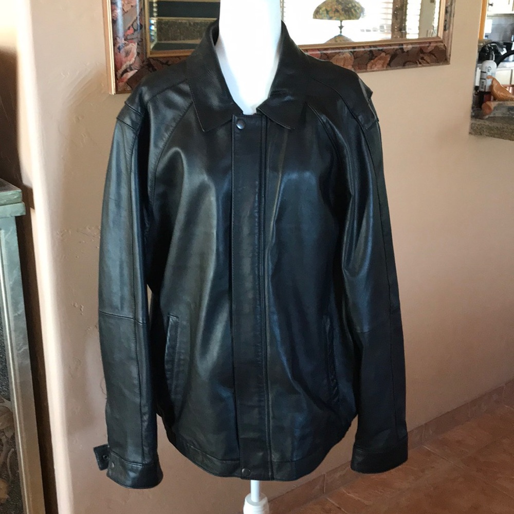 Men’s Alfani Black Leather Jacket